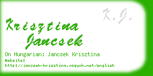 krisztina jancsek business card